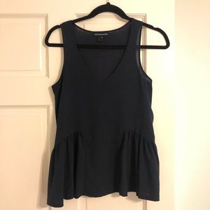 French Connection Navy Blue Peplum Tank XS
